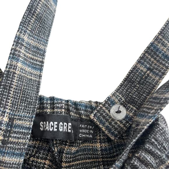 Boys Plaid Suspender Shorts - Space Grey, Size 12 Months - NWT - Picture 4 of 8